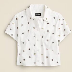 NWT J.Crew Collection Gamine Jewel Embellished Top Size 4